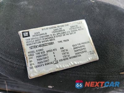 Zdjęcie 12 z 12 samochodu: 2008 GMC SIERRA K1500 VIN:1GTEK14X08Z270981 - miniatura