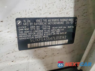 Zdjęcie 13 z 13 samochodu: 2007 BMW X5 3.0I VIN:5UXFE43547L013142 - miniatura