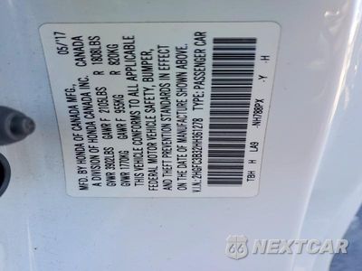 Zdjęcie 12 z 12 samochodu: 2017 HONDA CIVIC EX VIN:2HGFC3B32HH361278 - miniatura