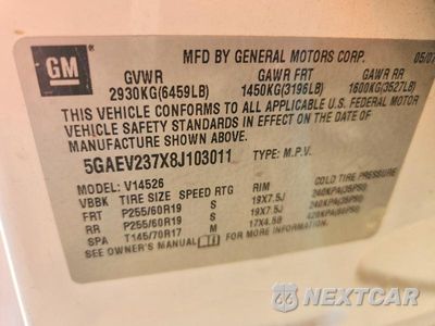 Zdjęcie 13 z 13 samochodu: 2008 BUICK ENCLAVE CXL VIN:5GAEV237X8J103011 - miniatura
