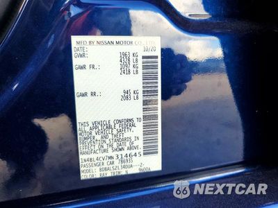 Zdjęcie 12 z 12 samochodu: 2021 NISSAN ALTIMA SR VIN:1N4BL4CV7MN314645 - miniatura