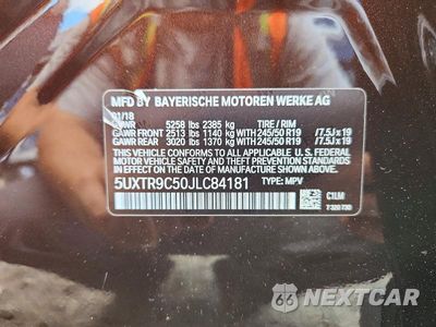 Zdjęcie 13 z 13 samochodu: 2018 BMW X3 XDRIVE30I VIN:5UXTR9C50JLC84181 - miniatura