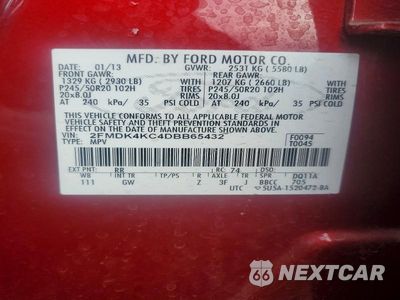 Zdjęcie 14 z 14 samochodu: 2013 FORD EDGE LIMITED VIN:2FMDK4KC4DBB65432 - miniatura