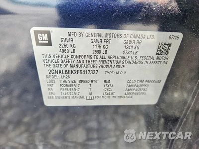 Zdjęcie 13 z 13 samochodu: 2015 CHEVROLET EQUINOX LT VIN:2GNALBEK2F6417337 - miniatura