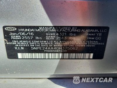 Zdjęcie 12 z 12 samochodu: 2016 HYUNDAI SONATA ECO VIN:5NPE24AA4GH375062 - miniatura