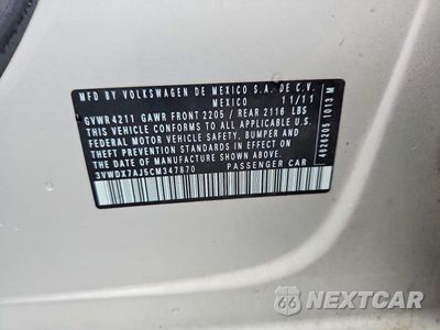 Zdjęcie 12 z 12 samochodu: 2012 VOLKSWAGEN JETTA SE VIN:3VWDX7AJ5CM347870 - miniatura