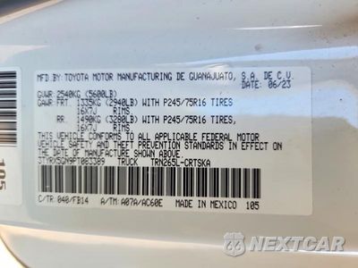 Zdjęcie 12 z 12 samochodu: 2023 TOYOTA TACOMA SR VIN:3TYRX5GN9PT083389 - miniatura