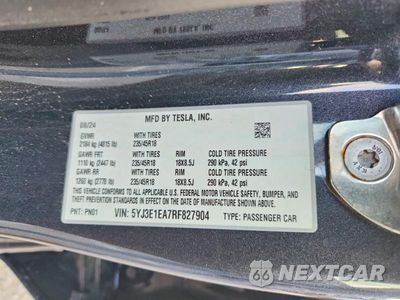 Zdjęcie 12 z 12 samochodu: 2024 TESLA MODEL 3 VIN:5YJ3E1EA7RF827904 - miniatura