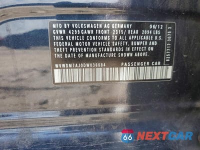 Zdjęcie 12 z 12 samochodu: 2013 VOLKSWAGEN GOLF VIN:WVWDM7AJ0DW036084 - miniatura
