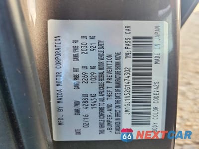 Zdjęcie 13 z 13 samochodu: 2016 MAZDA 6 TOURING VIN:JM1GJ1V52G1474302 - miniatura