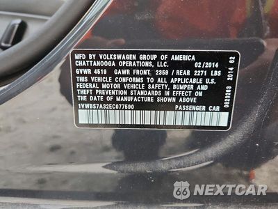 Zdjęcie 12 z 12 samochodu: 2014 VOLKSWAGEN PASSAT SE VIN:1VWBS7A32EC077590 - miniatura