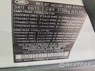 Zdjęcie 14 z 14 samochodu: 2016 LAND ROVER RANGE ROVER AUTOBIOGRAPHY VIN:SALGV2EF6GA249859 - miniatura