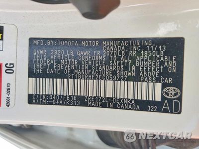 Zdjęcie 12 z 12 samochodu: 2014 TOYOTA COROLLA LE PLUS VIN:2T1BURHE2EC059727 - miniatura