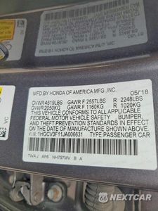 Zdjęcie 12 z 12 samochodu: 2018 HONDA ACCORD HYBRID VIN:1HGCV3F11JA006631 - miniatura