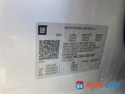 Zdjęcie 13 z 13 samochodu: 2019 CHEVROLET SUBURBAN C1500 LT VIN:1GNSCHKC6KR201509 - miniatura
