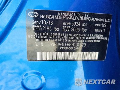 Zdjęcie 12 z 12 samochodu: 2017 HYUNDAI ELANTRA LIMITED VIN:5NPD84LF6HH131529 - miniatura