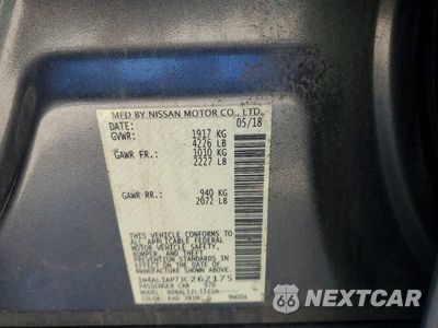 Zdjęcie 12 z 12 samochodu: 2018 NISSAN ALTIMA 2.5 SV VIN:1N4AL3AP7JC262175 - miniatura
