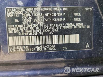 Zdjęcie 13 z 13 samochodu: 2020 TOYOTA RAV4 XLE VIN:2T3P1RFV9LC064168 - miniatura