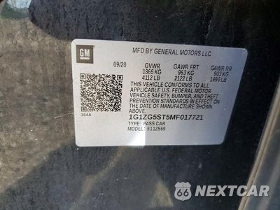 Zdjęcie 12 z 12 samochodu: 2021 CHEVROLET MALIBU RS VIN:1G1ZG5ST5MF017721 - miniatura