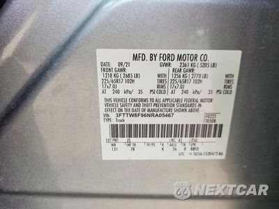 Zdjęcie 12 z 12 samochodu: 2022 FORD MAVERICK XL VIN:3FTTW8F96NRA05467 - miniatura