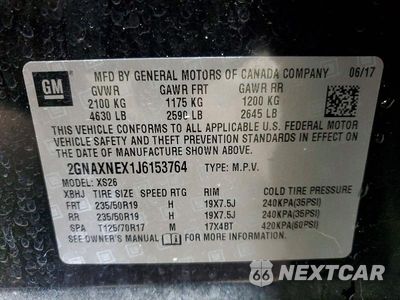 Zdjęcie 14 z 14 samochodu: 2018 CHEVROLET EQUINOX PREMIER VIN:2GNAXNEX1J6153764 - miniatura