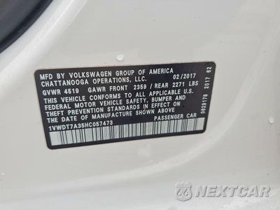 Zdjęcie 12 z 12 samochodu: 2017 VOLKSWAGEN PASSAT R-LINE VIN:1VWDT7A35HC057473 - miniatura