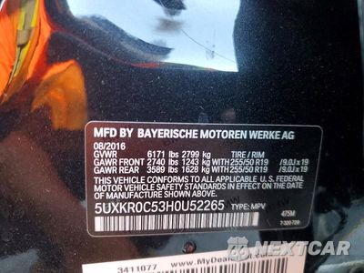 Zdjęcie 12 z 12 samochodu: 2017 BMW X5 XDRIVE35I VIN:5UXKR0C53H0U52265 - miniatura