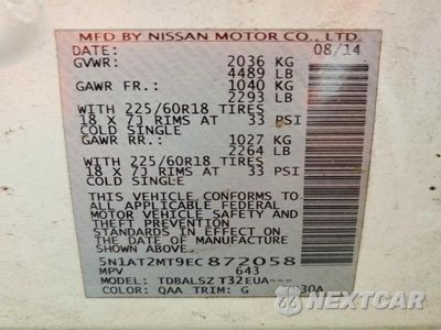 Zdjęcie 13 z 13 samochodu: 2014 NISSAN ROGUE SL VIN:5N1AT2MT9EC872058 - miniatura