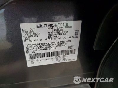 Zdjęcie 13 z 13 samochodu: 2017 FORD EDGE TITANIUM VIN:2FMPK4K97HBB97783 - miniatura