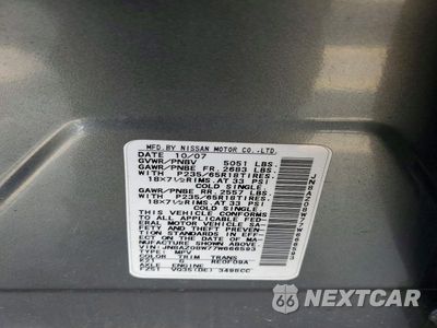 Zdjęcie 13 z 13 samochodu: 2007 NISSAN MURANO S VIN:JN8AZ08W77W666593 - miniatura