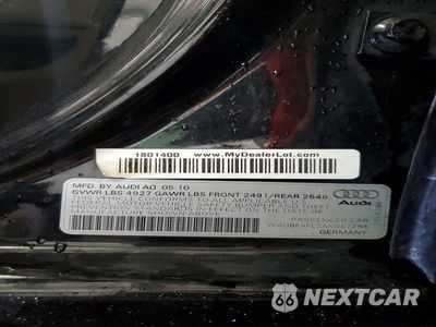 Zdjęcie 13 z 13 samochodu: 2010 AUDI A4 PREMIUM VIN:WAUBFAFL2AN067294 - miniatura