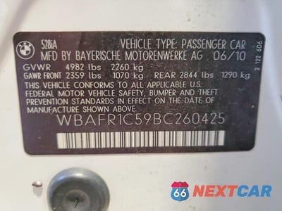 Zdjęcie 13 z 13 samochodu: 2011 BMW 5ER I VIN:WBAFR1C59BC260425 - miniatura