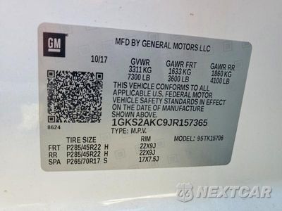 Zdjęcie 13 z 13 samochodu: 2018 GMC YUKON SLE VIN:1GKS2AKC9JR157365 - miniatura
