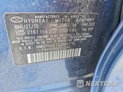 Zdjęcie 12 z 12 samochodu: 2016 HYUNDAI ELANTRA VALUE EDITION VIN:KMHDH4AE1GU504776 - miniatura