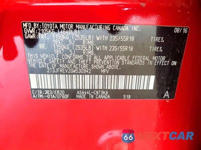 Zdjęcie 13 z 13 samochodu: 2016 TOYOTA RAV4 SE VIN:2T3JFREV2GW530942 - miniatura