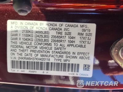 Zdjęcie 12 z 12 samochodu: 2019 HONDA CR-V LX VIN:2HKRW5H37KH420118 - miniatura