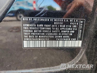 Zdjęcie 12 z 12 samochodu: 2014 VOLKSWAGEN JETTA BASE VIN:3VW2K7AJ5EM436153 - miniatura