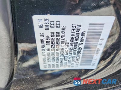 Zdjęcie 13 z 13 samochodu: 2010 HONDA ODYSSEY EXL VIN:5FNRL3H72AB064772 - miniatura