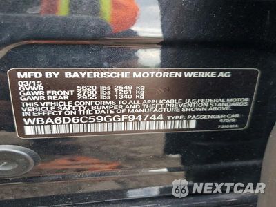 Zdjęcie 13 z 13 samochodu: 2016 BMW 650 XI GRAN COUPE VIN:WBA6D6C59GGF94744 - miniatura