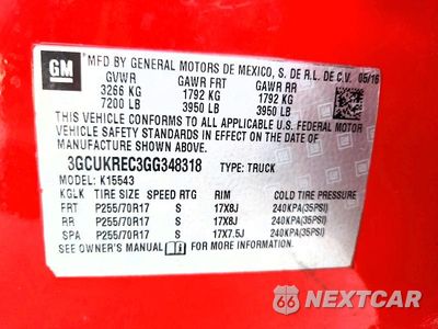 Zdjęcie 12 z 12 samochodu: 2016 CHEVROLET SILVERADO K1500 LT VIN:3GCUKREC3GG348318 - miniatura