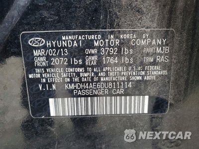 Zdjęcie 12 z 12 samochodu: 2013 HYUNDAI ELANTRA GLS VIN:KMHDH4AE6DU811114 - miniatura