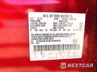 Zdjęcie 13 z 13 samochodu: 2014 FORD EXPLORER SPORT VIN:1FM5K8GT2EGA88509 - miniatura