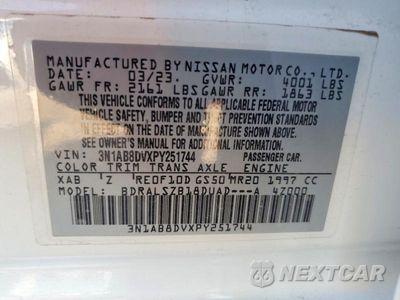 Zdjęcie 13 z 13 samochodu: 2023 NISSAN SENTRA SR VIN:3N1AB8DVXPY251744 - miniatura