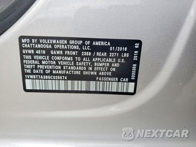 Zdjęcie 12 z 12 samochodu: 2016 VOLKSWAGEN PASSAT SE VIN:1VWBT7A38GC025574 - miniatura