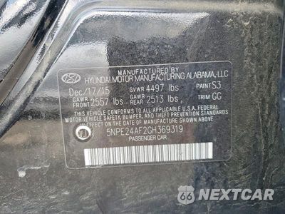 Zdjęcie 12 z 12 samochodu: 2016 HYUNDAI SONATA SE VIN:5NPE24AF2GH369319 - miniatura