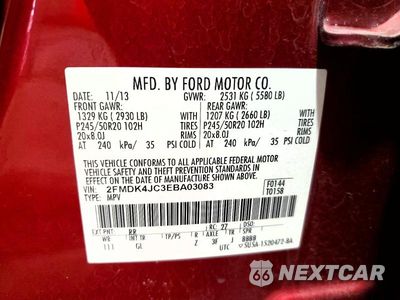 Zdjęcie 14 z 14 samochodu: 2014 FORD EDGE SEL VIN:2FMDK4JC3EBA03083 - miniatura
