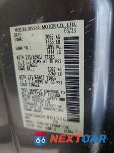 Zdjęcie 13 z 13 samochodu: 2023 NISSAN ROGUE S VIN:5N1BT3AA2PC801526 - miniatura