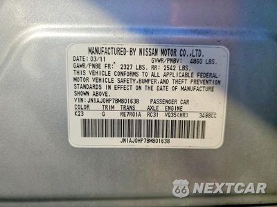 Zdjęcie 14 z 14 samochodu: 2011 INFINITI EX35 BASE VIN:JN1AJ0HP7BM801638 - miniatura
