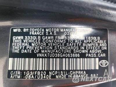 Zdjęcie 12 z 12 samochodu: 2016 TOYOTA YARIS 5-DOOR LE VIN:VNKKTUD38GA063886 - miniatura