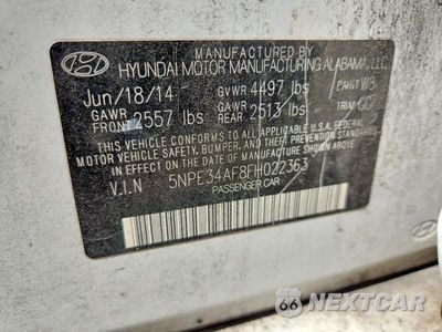 Zdjęcie 12 z 12 samochodu: 2015 HYUNDAI SONATA SPORT VIN:5NPE34AF8FH022363 - miniatura